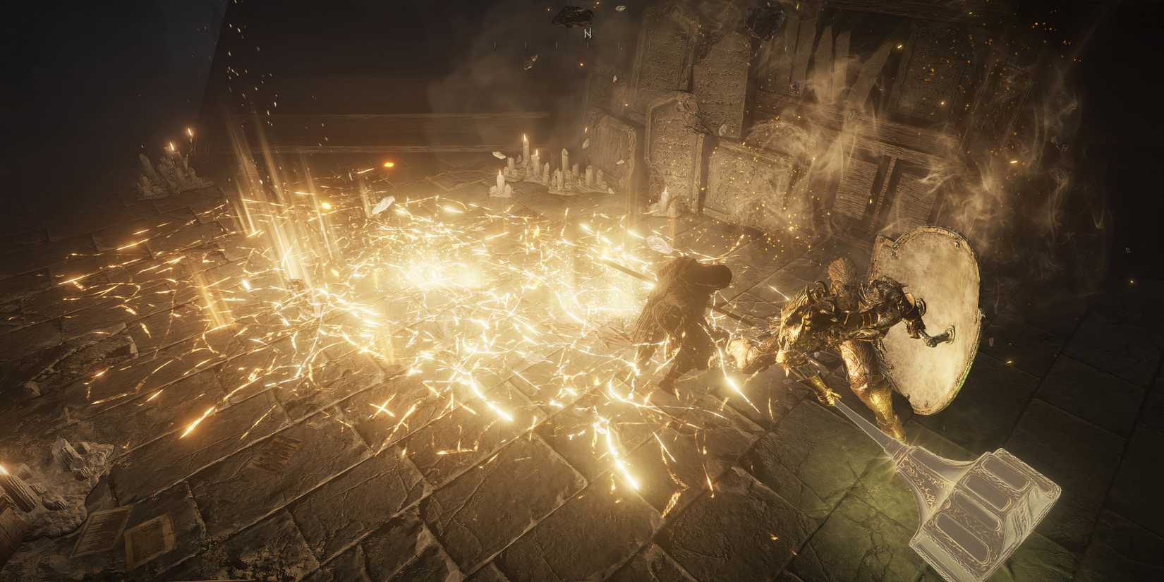 using black steel greathammer guard counter against shadow militiamen in Elden Ring