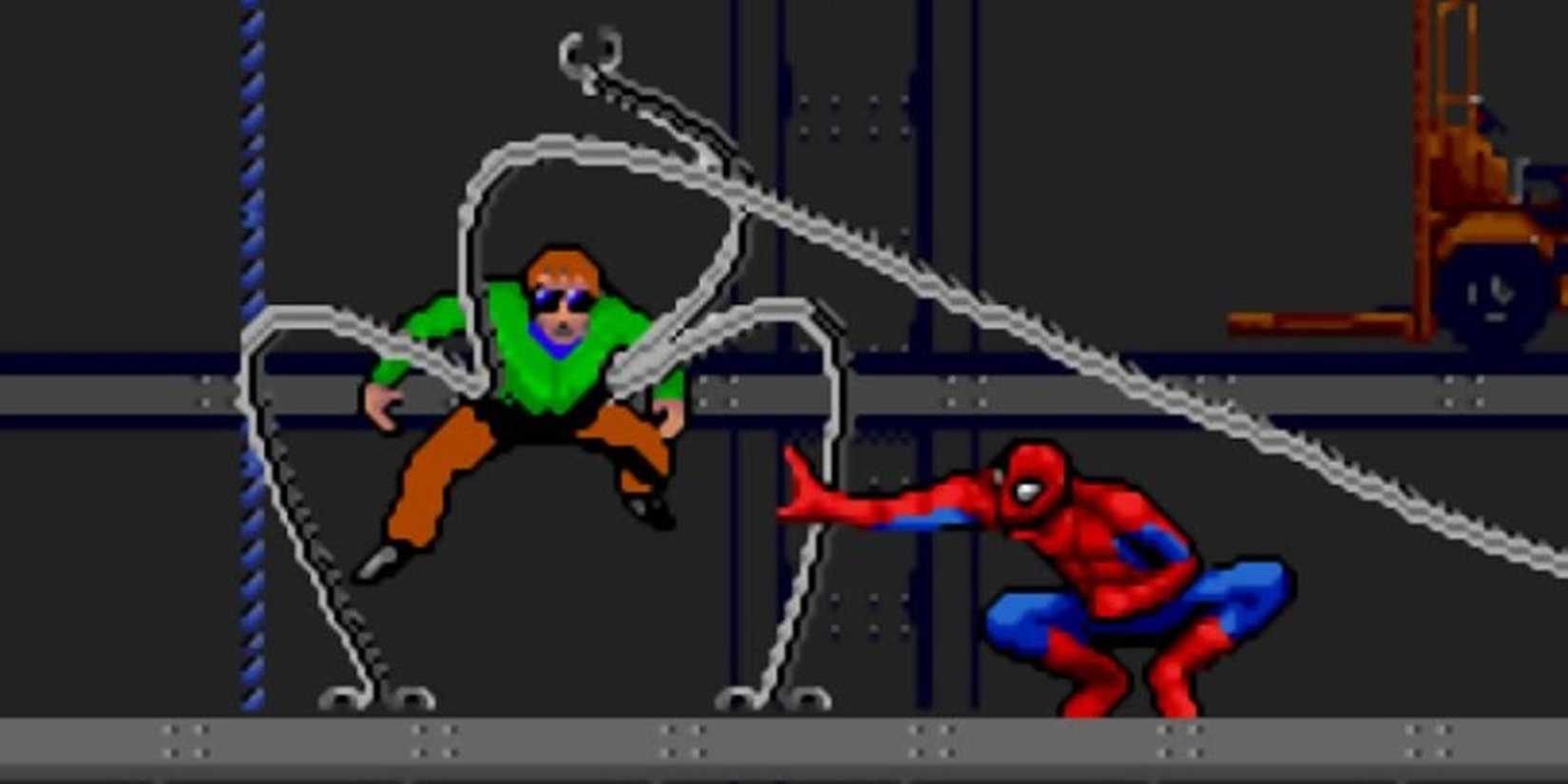 Spider-Man fighting Doctor Octavius in The Amazing Spider-Man Vs Kingpin