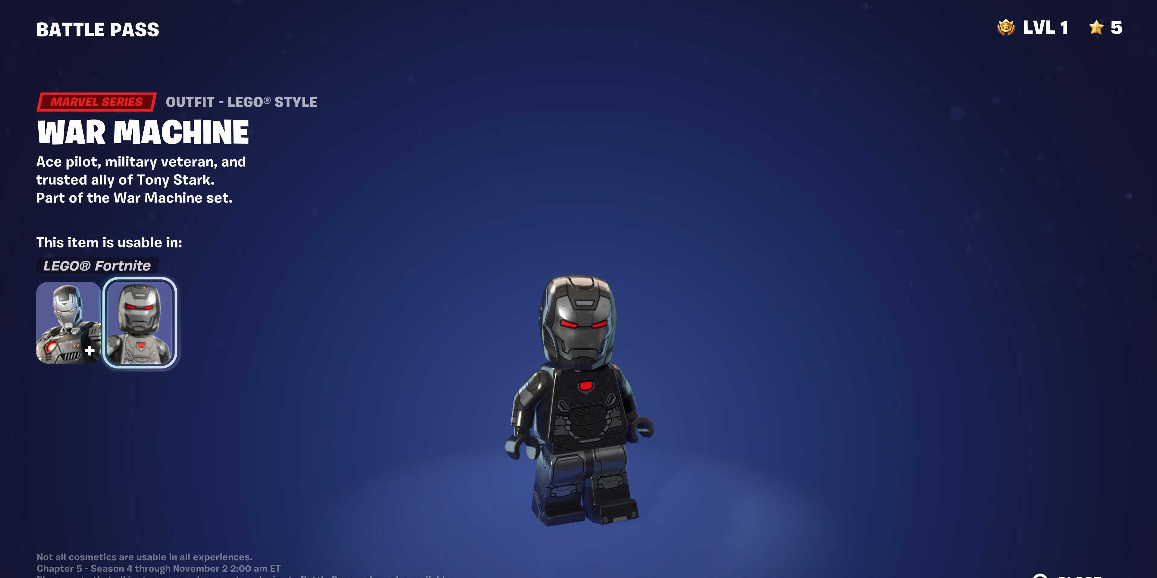 War Machine Skin Fortnite's Chapter 5 Season 4 Battle Pass Skins