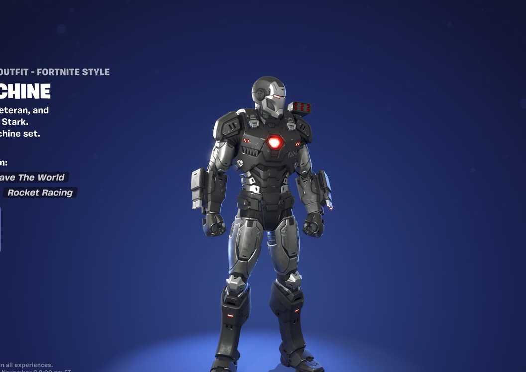 War Machine Skin Fortnite's Chapter 5 Season 4 Battle Pass Skins