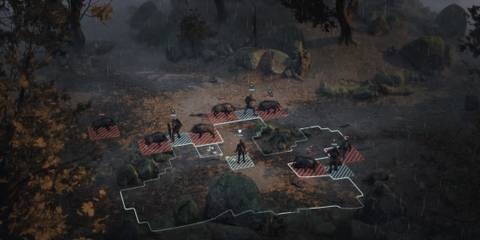 Mercenaries in combat with wild boars
