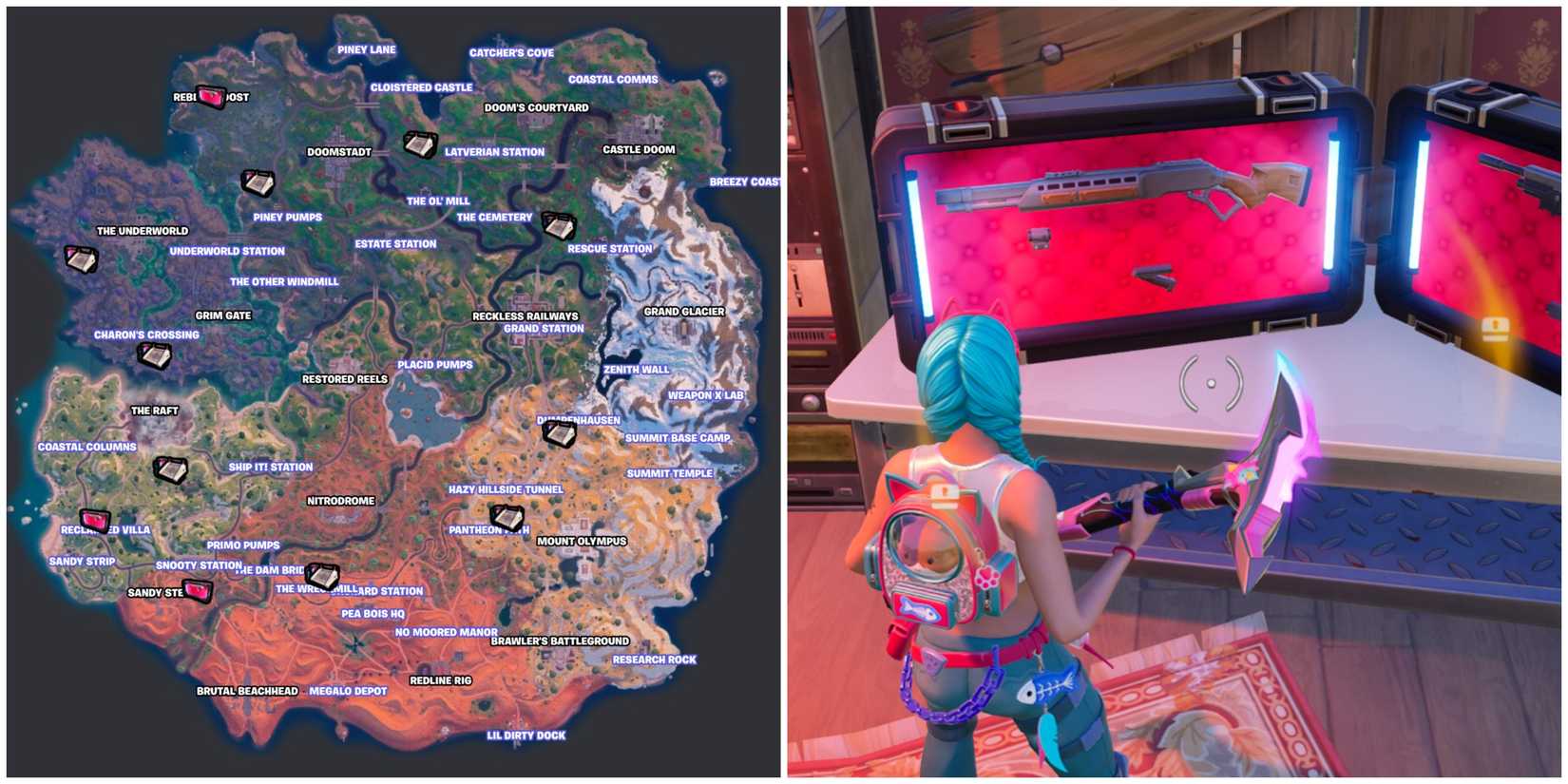 weapon case locations fortnite