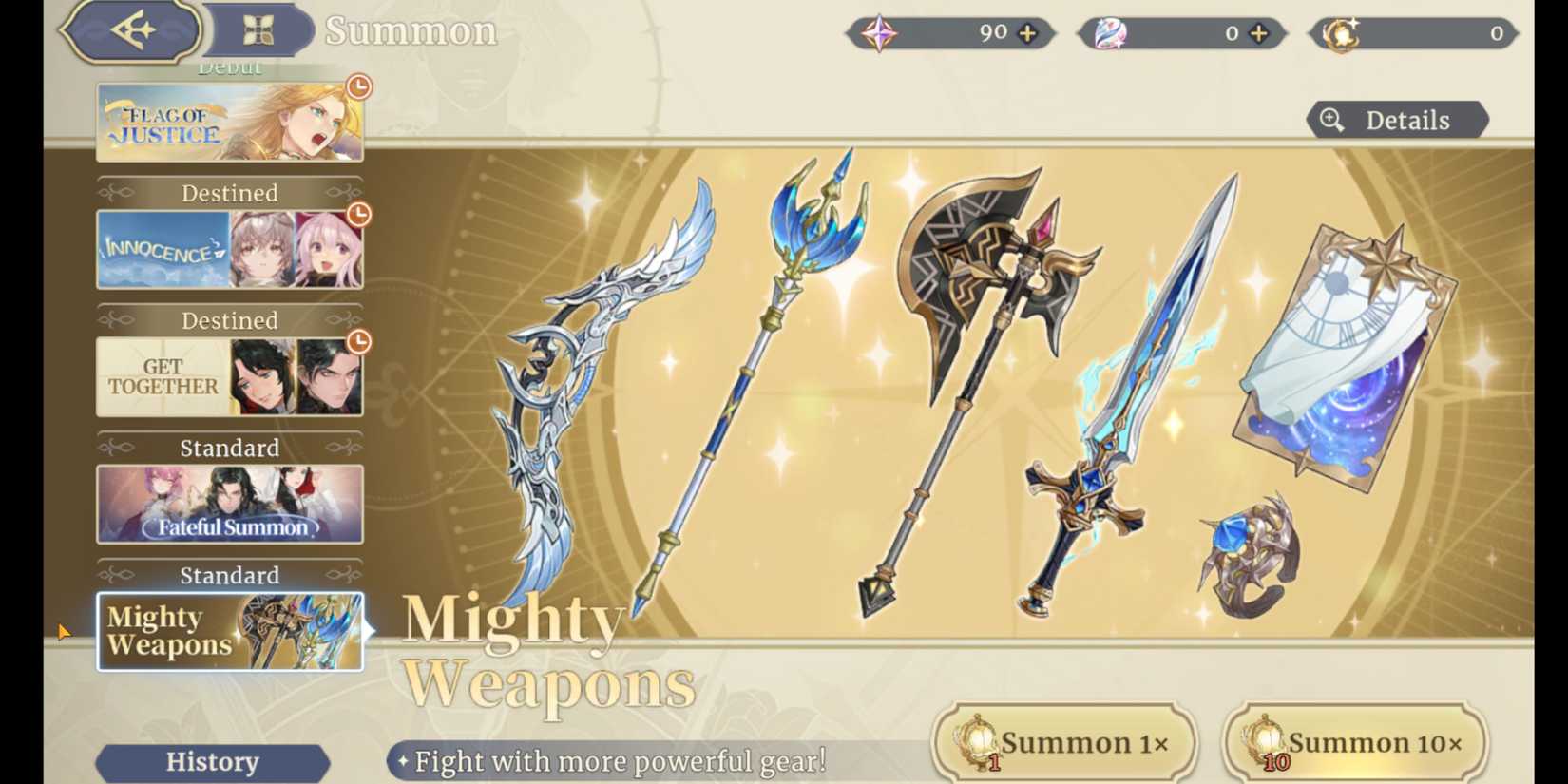 weapons banner in sword of convallaria
