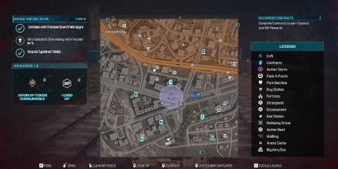 Screenshot showcasing where to find the Aether Storm to get the Science Journal in MW Zombies 