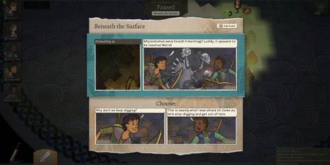 A dialogue choice screen for a story scenario