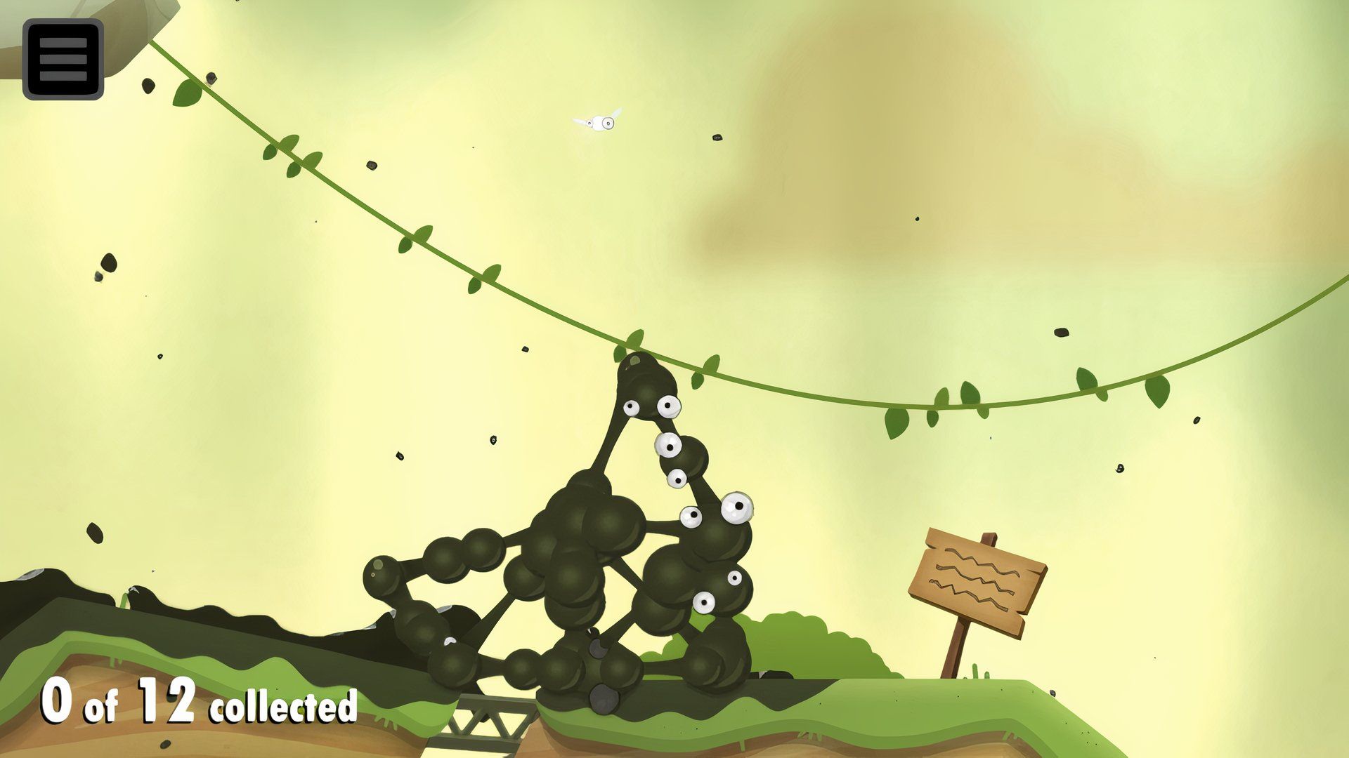 Image of a goo barricade designed to prevent goo from disappearing in the Juicer level in World of Goo 2.