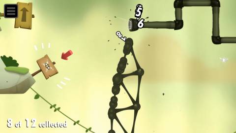 Image of a skinny bridge being made in World of Goo 2