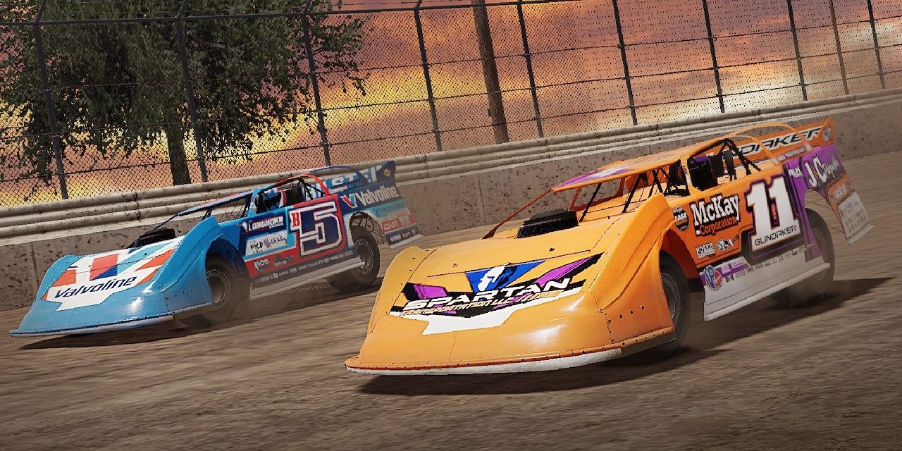 A race in World Of Outlaws Dirt Racing 23