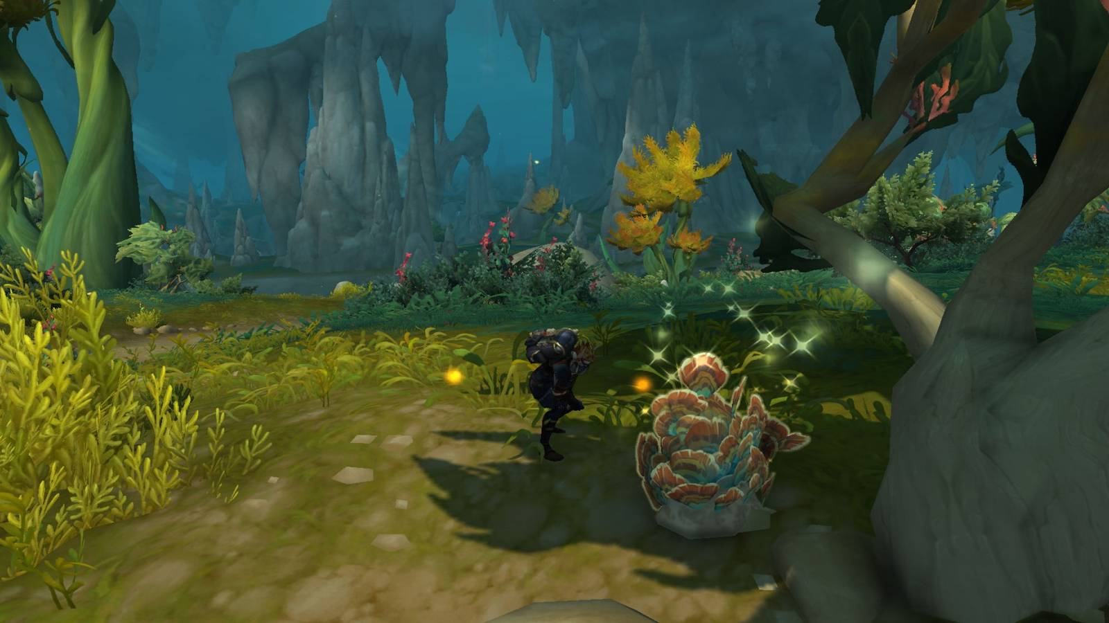 world of warcraft the war within player gathering herbs