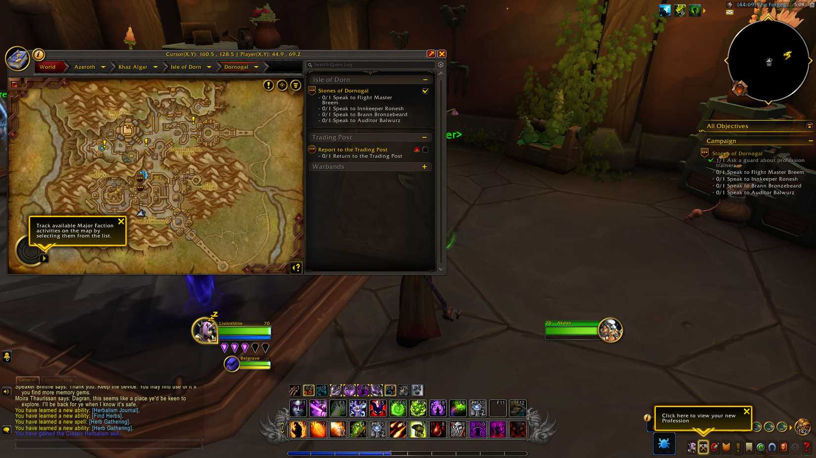 world of warcraft the war within herbalism trainer location