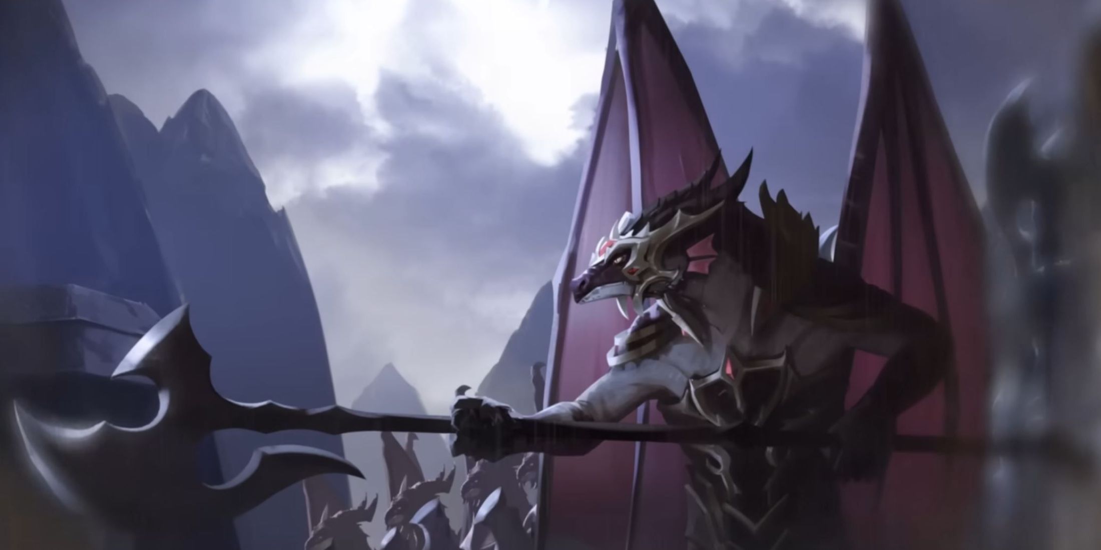 Dracthyr with halberd from Dragonflight Legacies, animated Wow short films