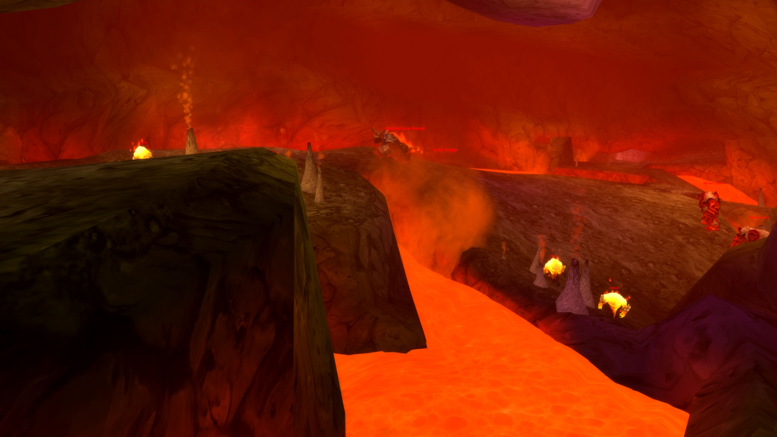 WoW SoD Phase 4 Molten Core Heat Levels First MC Room Lava Magma World of Warcraft Core Hound