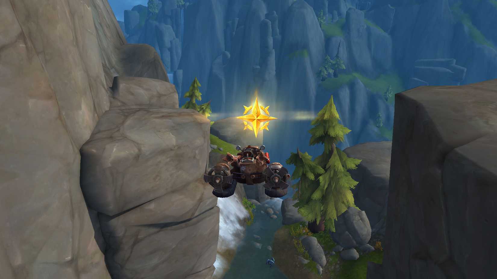 wow the war within skyriding glyph near waterfall