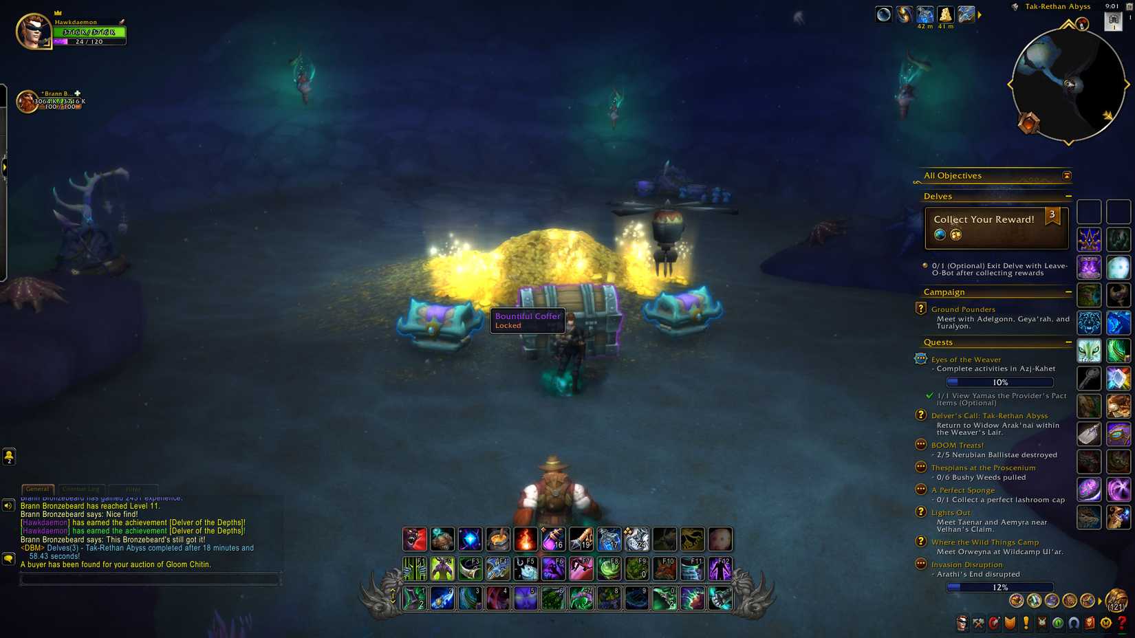 wow the war within player approaching a bountiful coffer