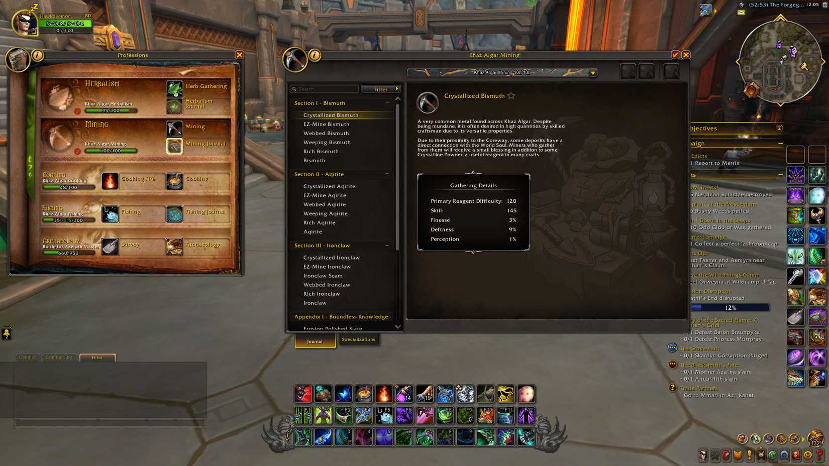 war within player looking at their professions