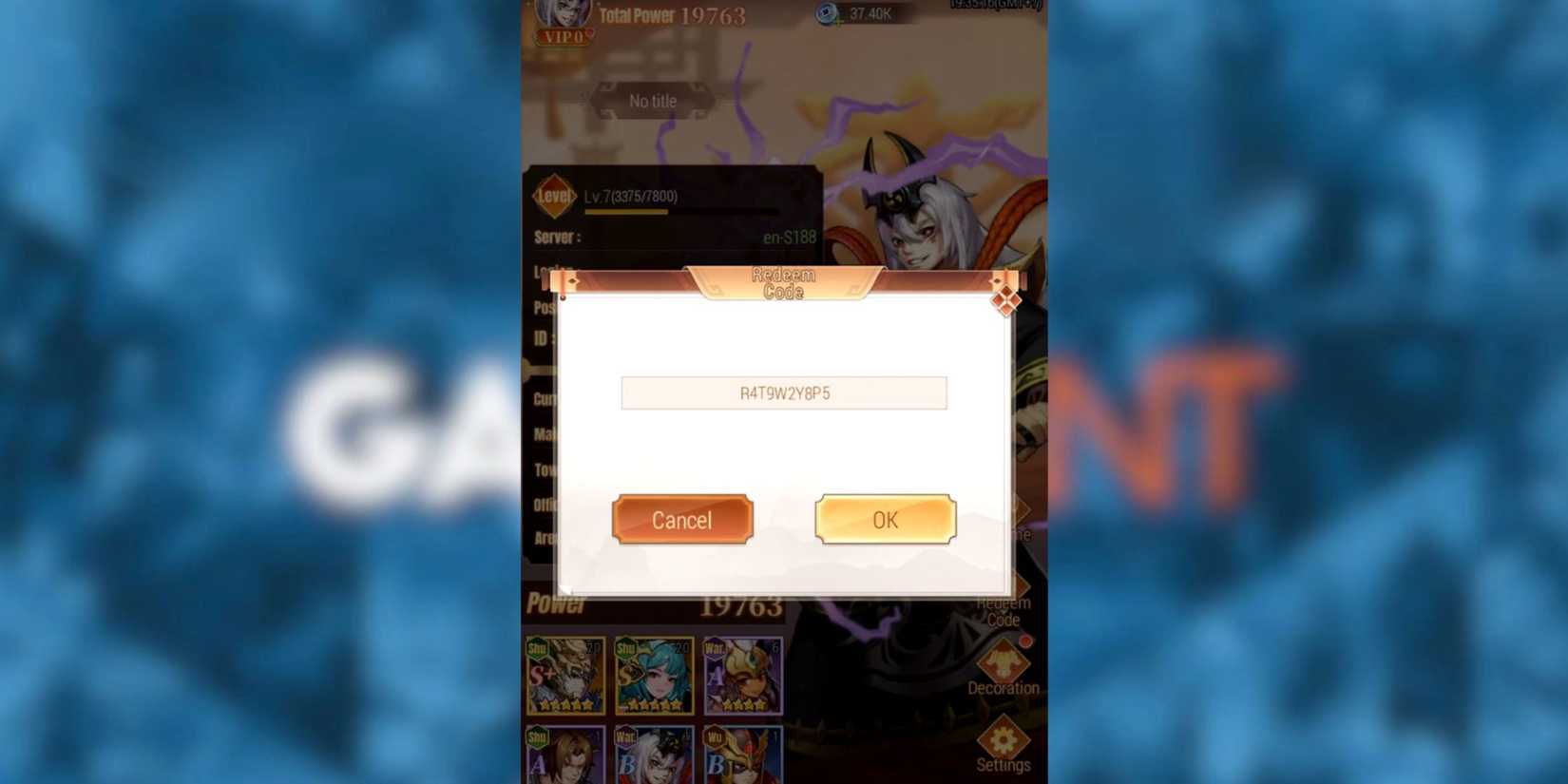 X Samkok the codes tab