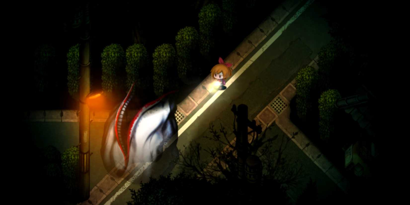 Yomawari: Midnight Shadows monster on street