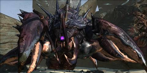 image showing crawmerax, a huge armored crab monster in borderlands 1