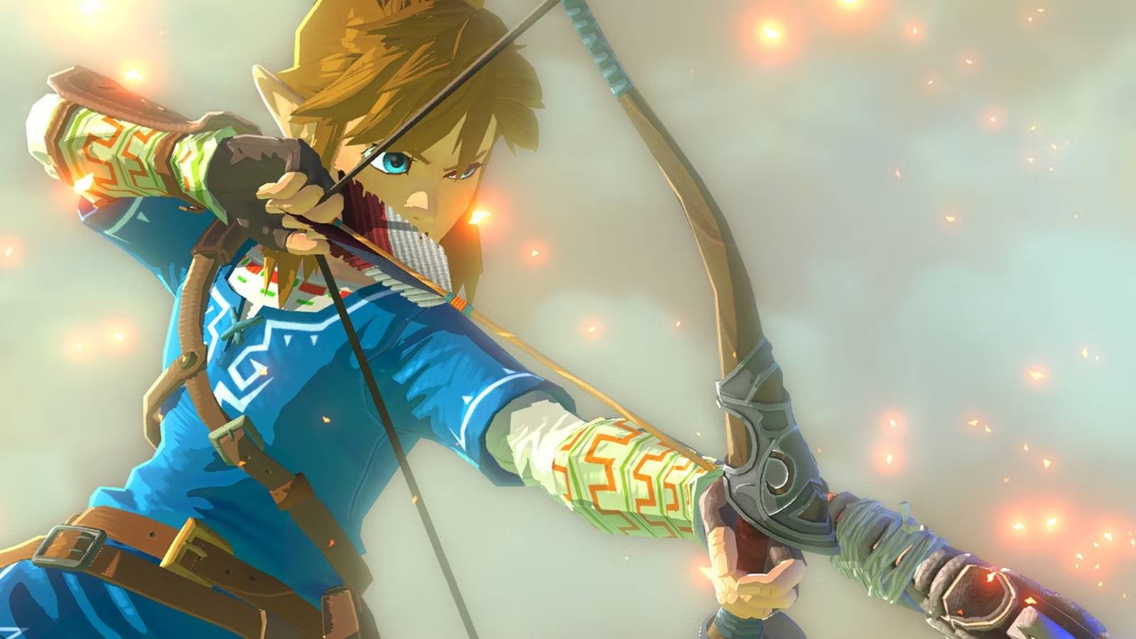 link aiming a bow in zelda breath of the wild 