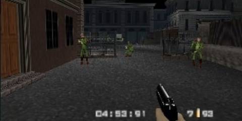A screenshot from the Nintendo 64 game GoldenEye 007