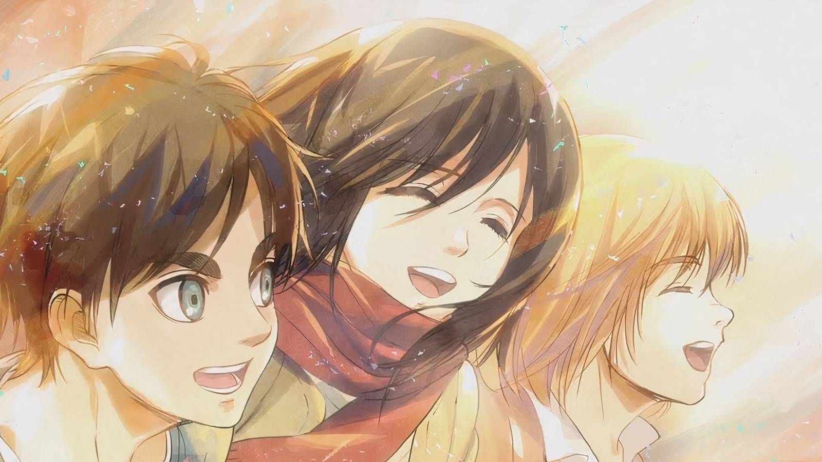 Attack on Titan Season 3 intro young Eren, Mikasa, and Armin