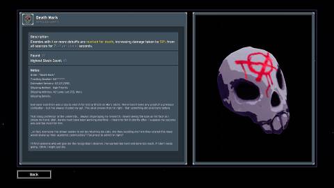 Death Mark in Risk of Rain 2's logbook
