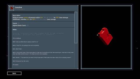The Gasoline item in Risk of Rain 2's logbook