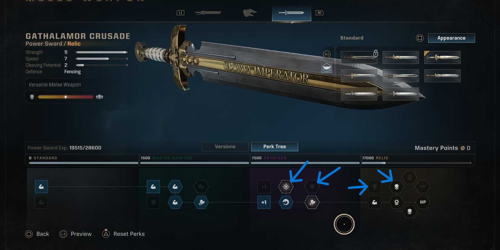 best power sword perks