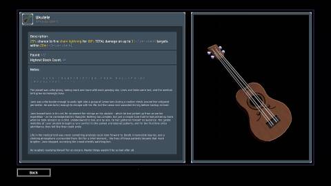 The Ukulele in Risk of Rain 2's logbook
