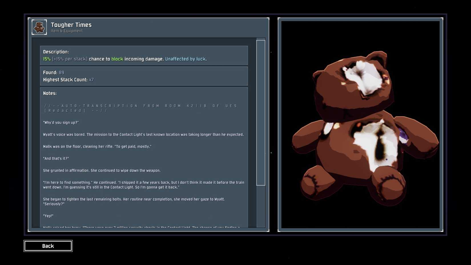 Tougher Times in Risk of Rain 2's logbook