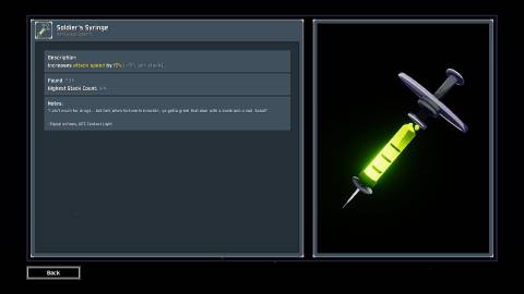 Soldier's Syringe in Risk of Rain 2's logbook