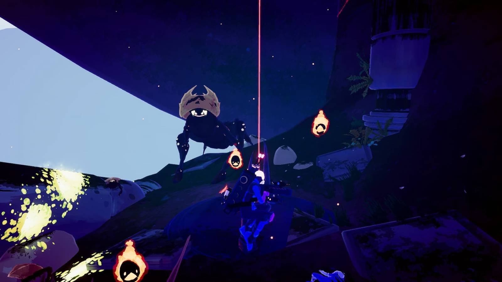 Fighting a Beetle Queen in Risk of Rain 2