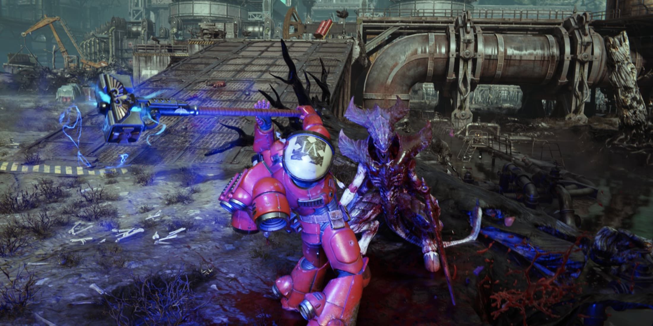 Executing a Tyranid Warrior with the Thunder Hammer in Space Marine 2