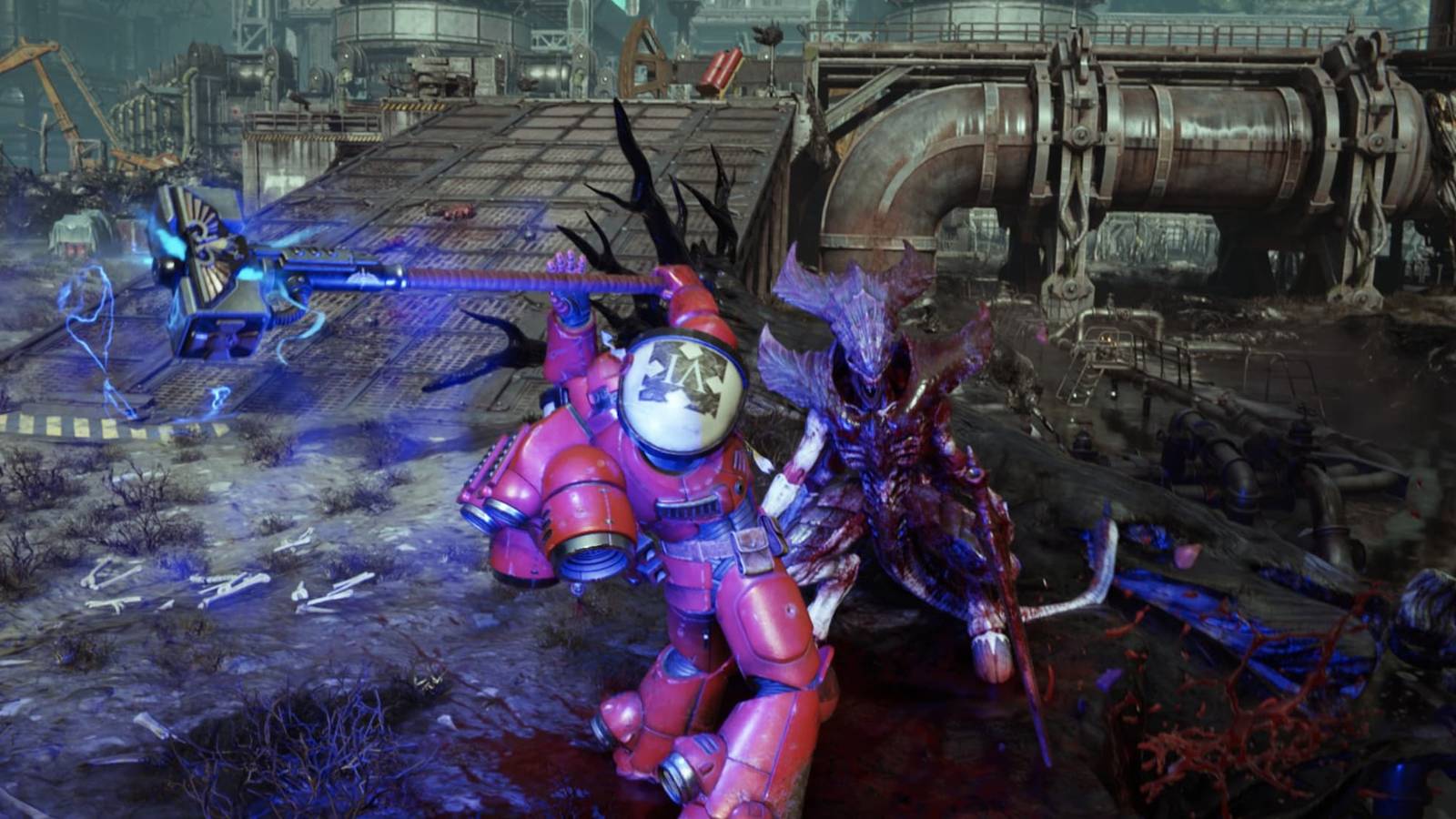 Executing a Tyranid Warrior with the Thunder Hammer in Space Marine 2