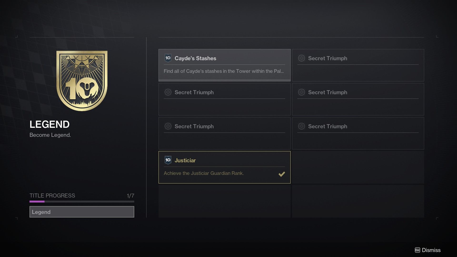 How To Get The Legend Title In Destiny 2