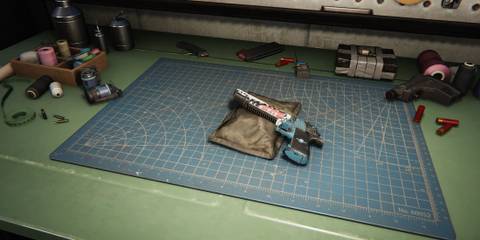 The DE. 50 Jaws on a crafting table in Once Human