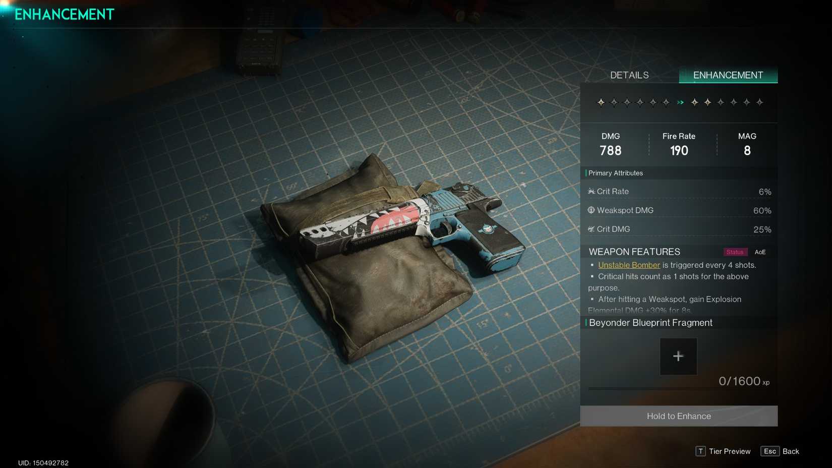 DE 50 Blueprint description in Once Human