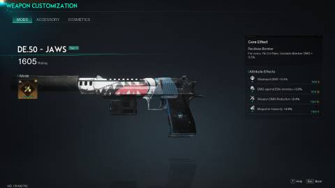 DE 50 Jaws with the Reckless Bomber mod in Once Human