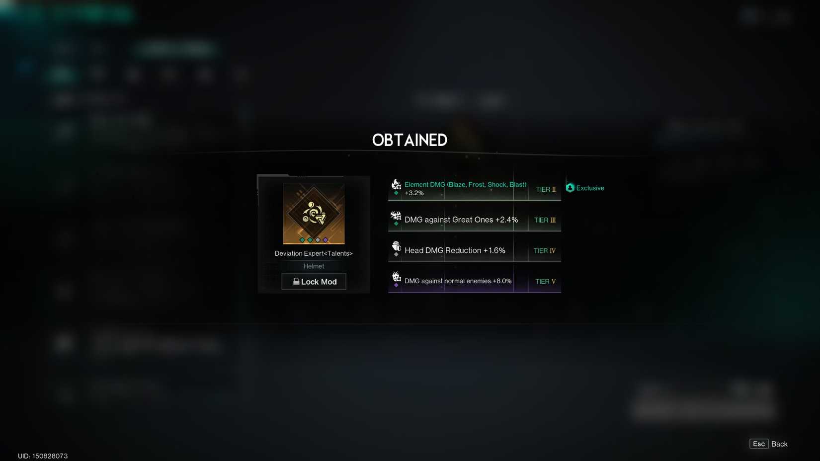 Deviation Expert mod with decent substats in Once Human