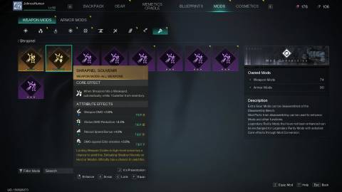 Shrapnel Souvenir in the inventory screen in Once Human