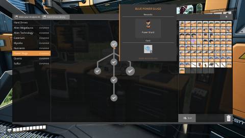 Power Shard research in the MAM in Satisfactory