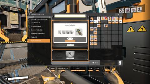Nuke Nobelisk in Satisfactory's Gear Workbench