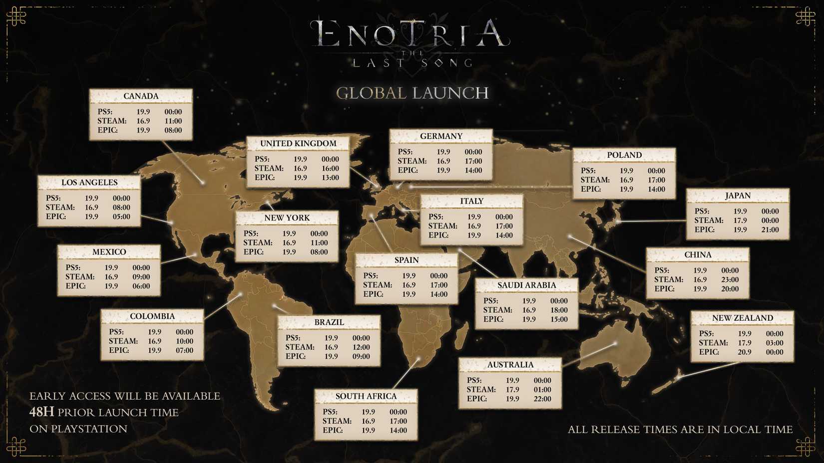 Enotria Release time and date