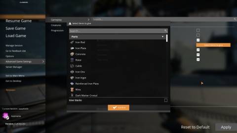 Item Spawner in Satisfactory
