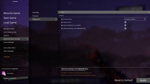 Advanced Progression Unlock Settings in Satisfactory