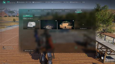 The House Blueprints menu in Once Human