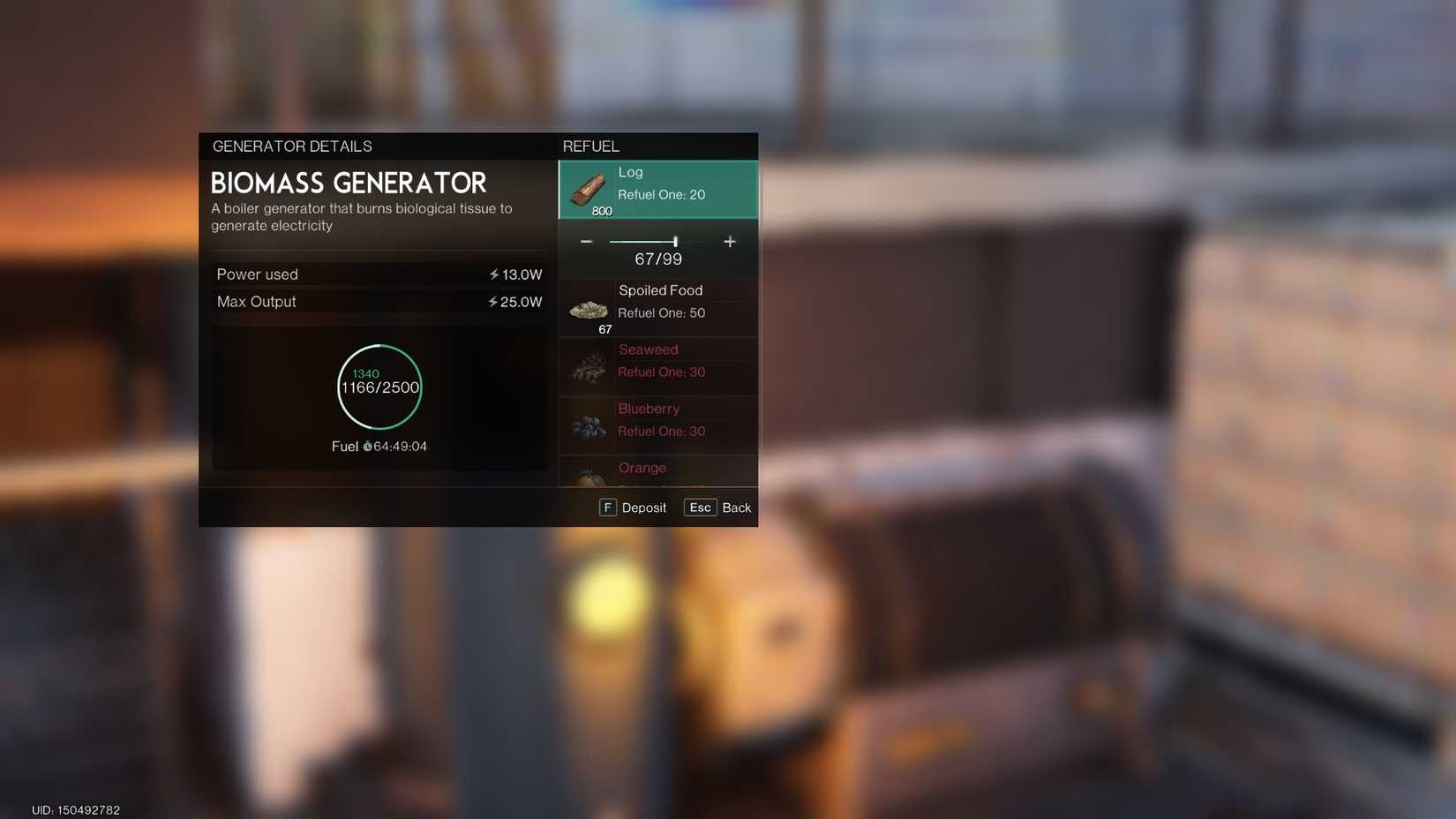 Fueling a Biomass Generator in Once Human