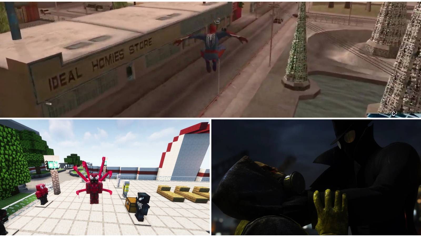 Games with Spider-Man Mods- GTA San Andreas Minecraft Batman: Arkham Knight