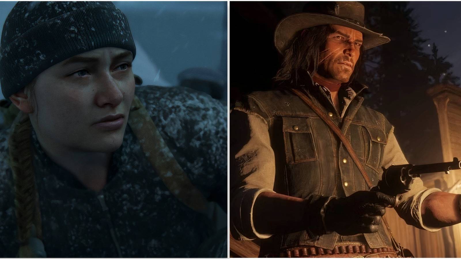 Abby in The Last Of Us Part 2 and John in Red Dead Redemption 2