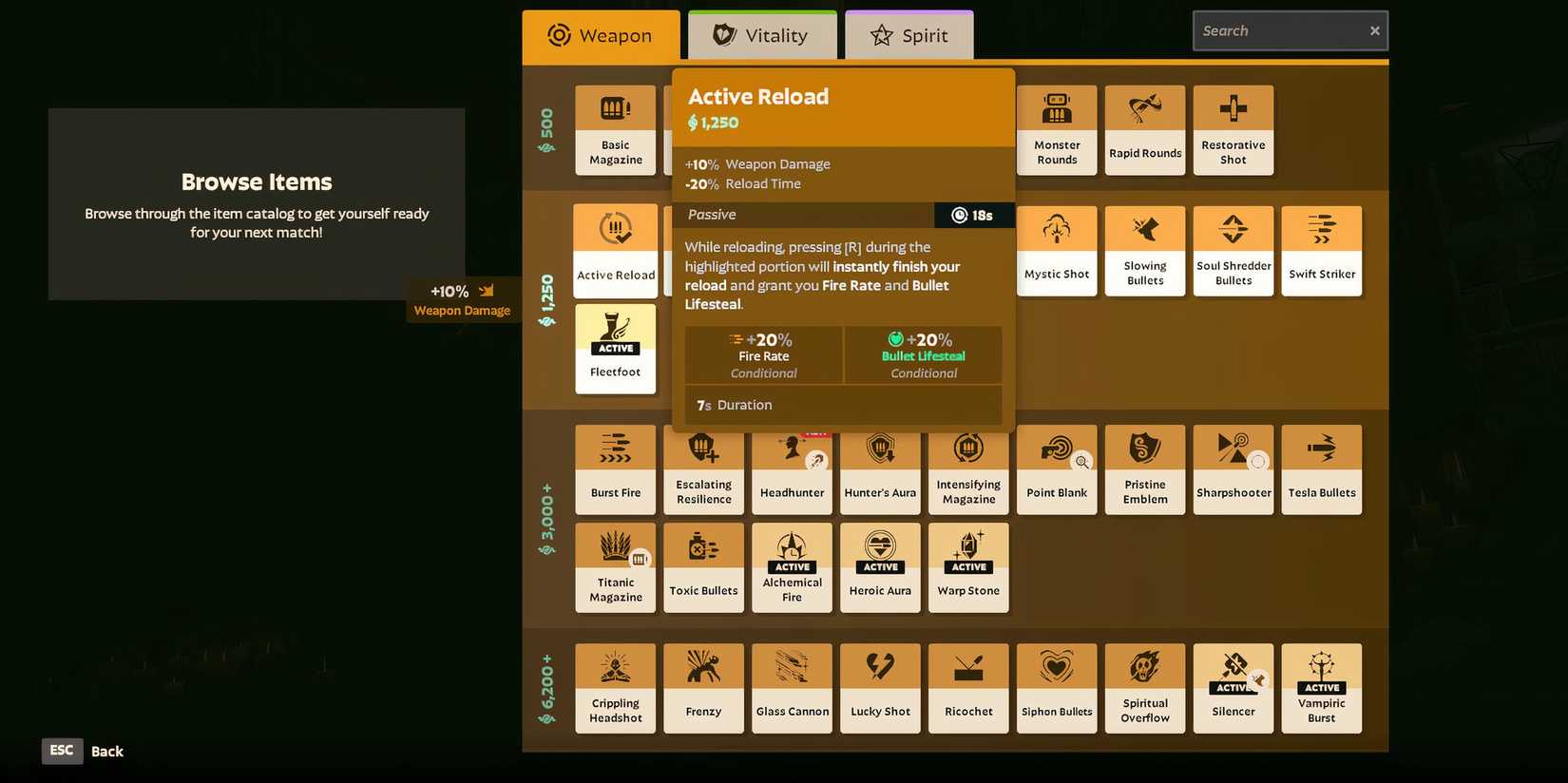 Active Reload item in Deadlock